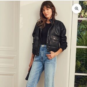 Evereve Black Bomber Jacket